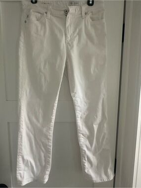 AG Adriano Goldschmied White Straight-Leg Jeans